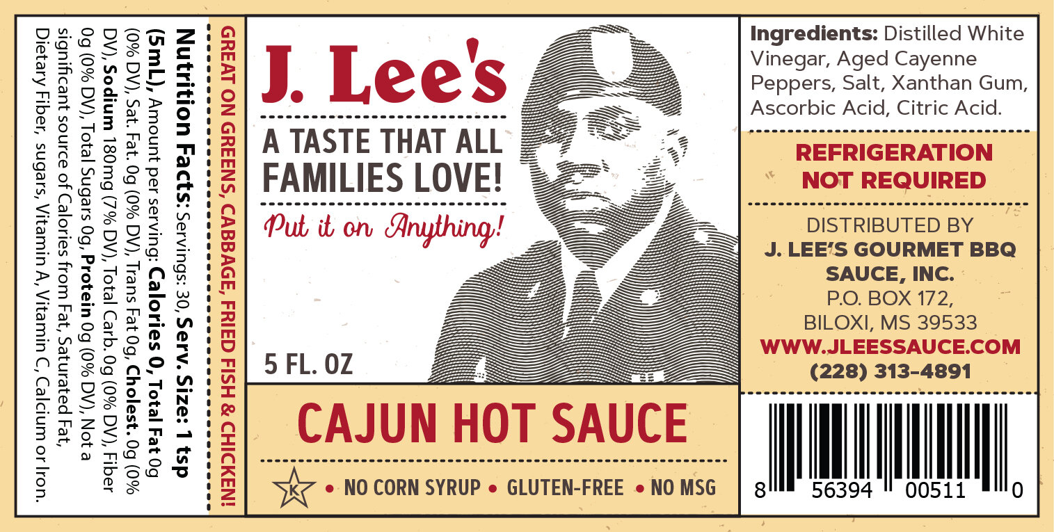 Gourmet - J. Lee's Cajun Hot Sauce — J. Lee's Gourmet BBQ Sauce